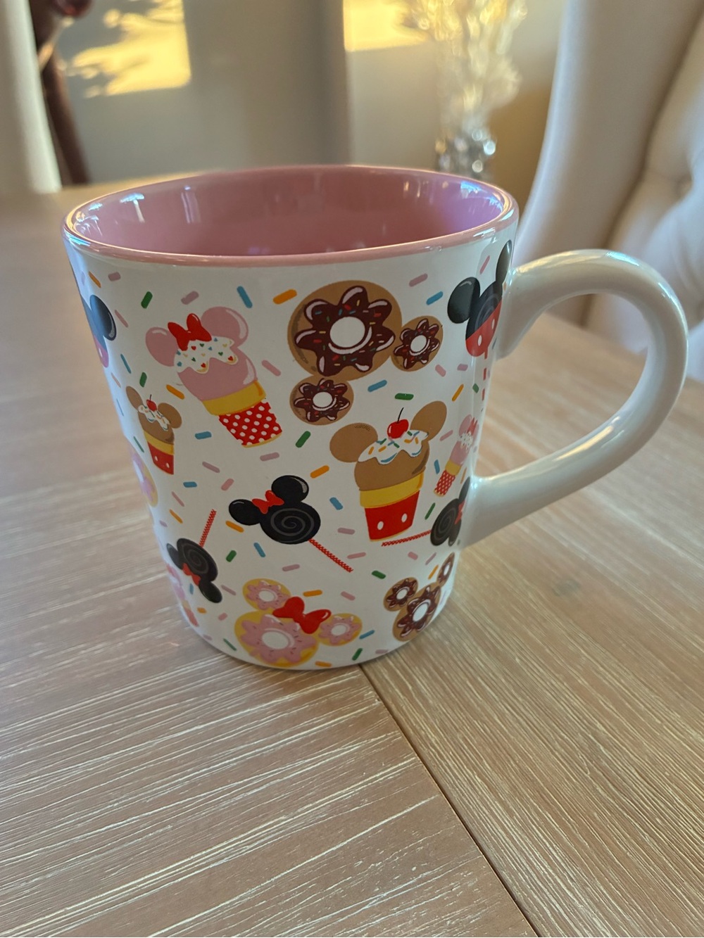 DISNEY, NEW, Sweet Treats Mug with Pink interior! So So CUTE! 🧁🧁🧁🧁🧁🍭🍭🍭🍭🍭🍭